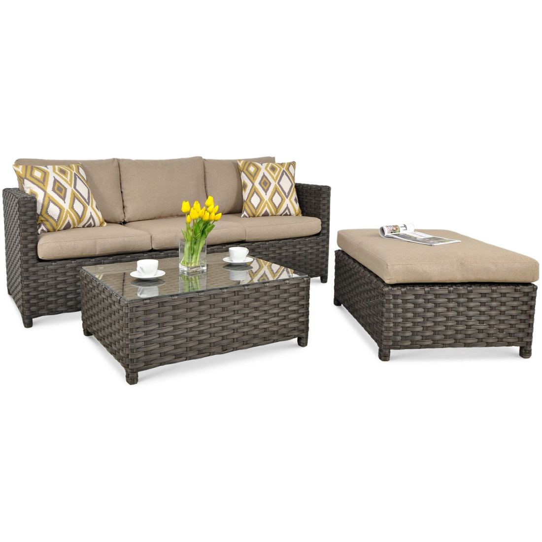 Narożnik technorattanowy Marco - Caffe Brown