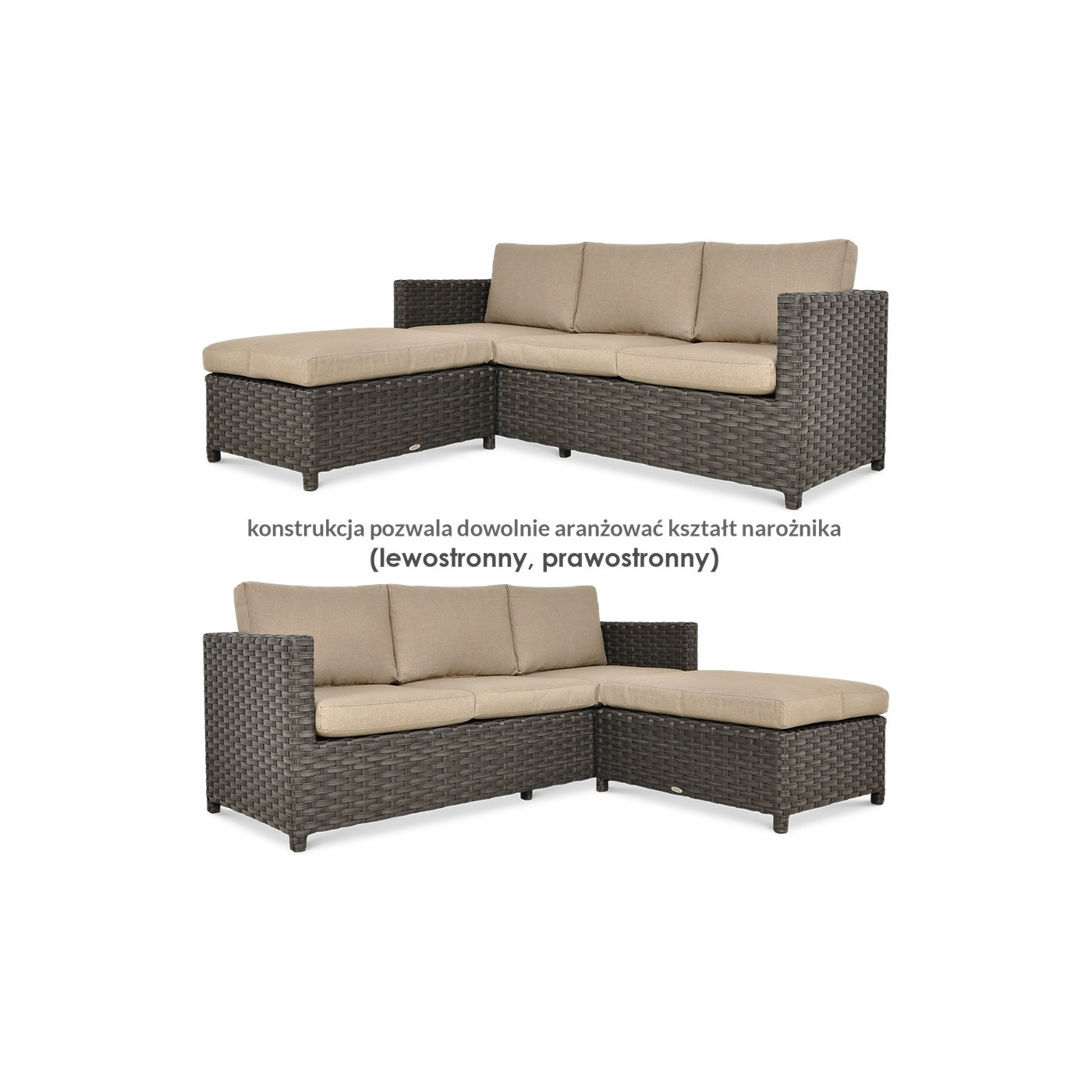 Narożnik technorattanowy Marco - Caffe Brown