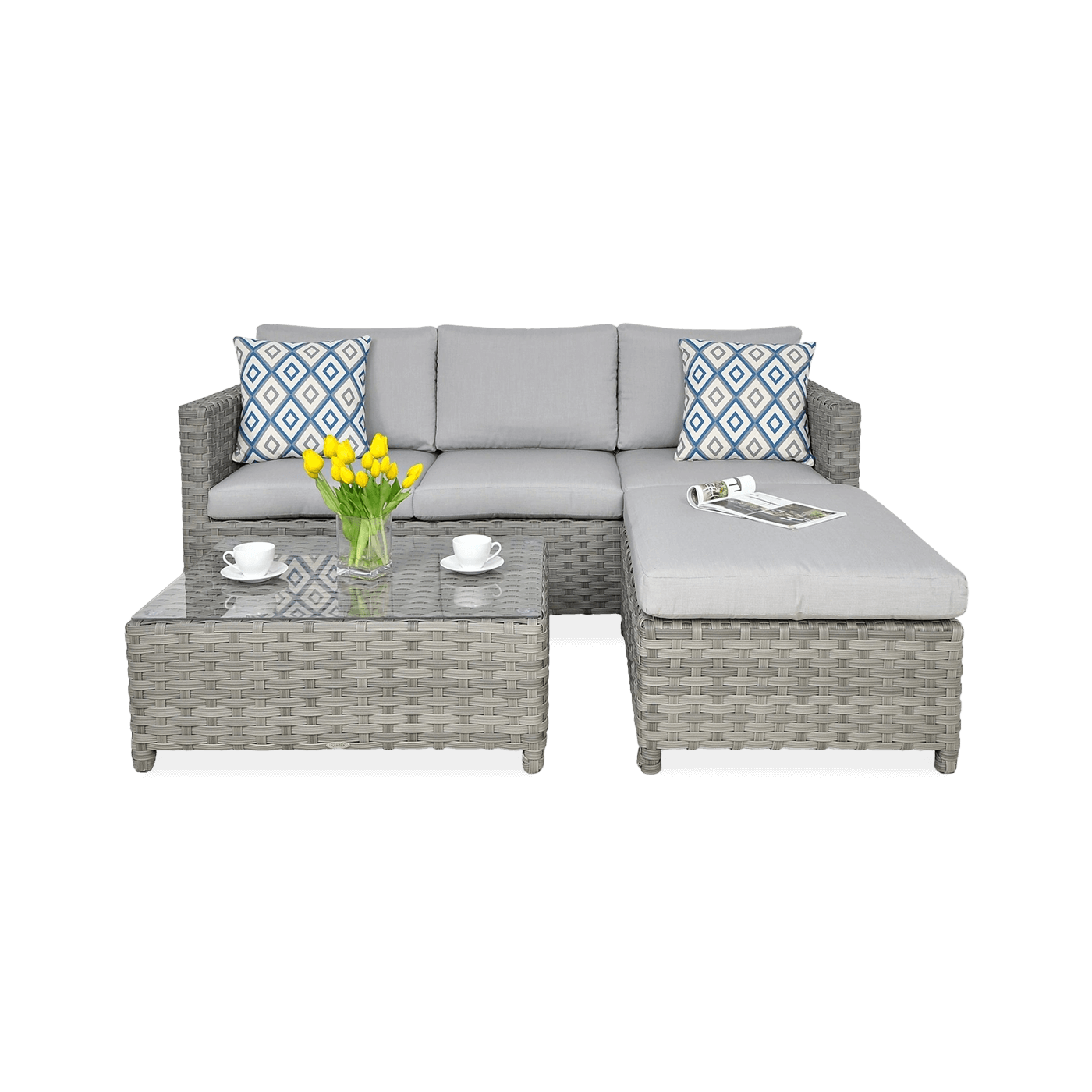 MARCO CAFFE MODERN GREY CORNER SOFA