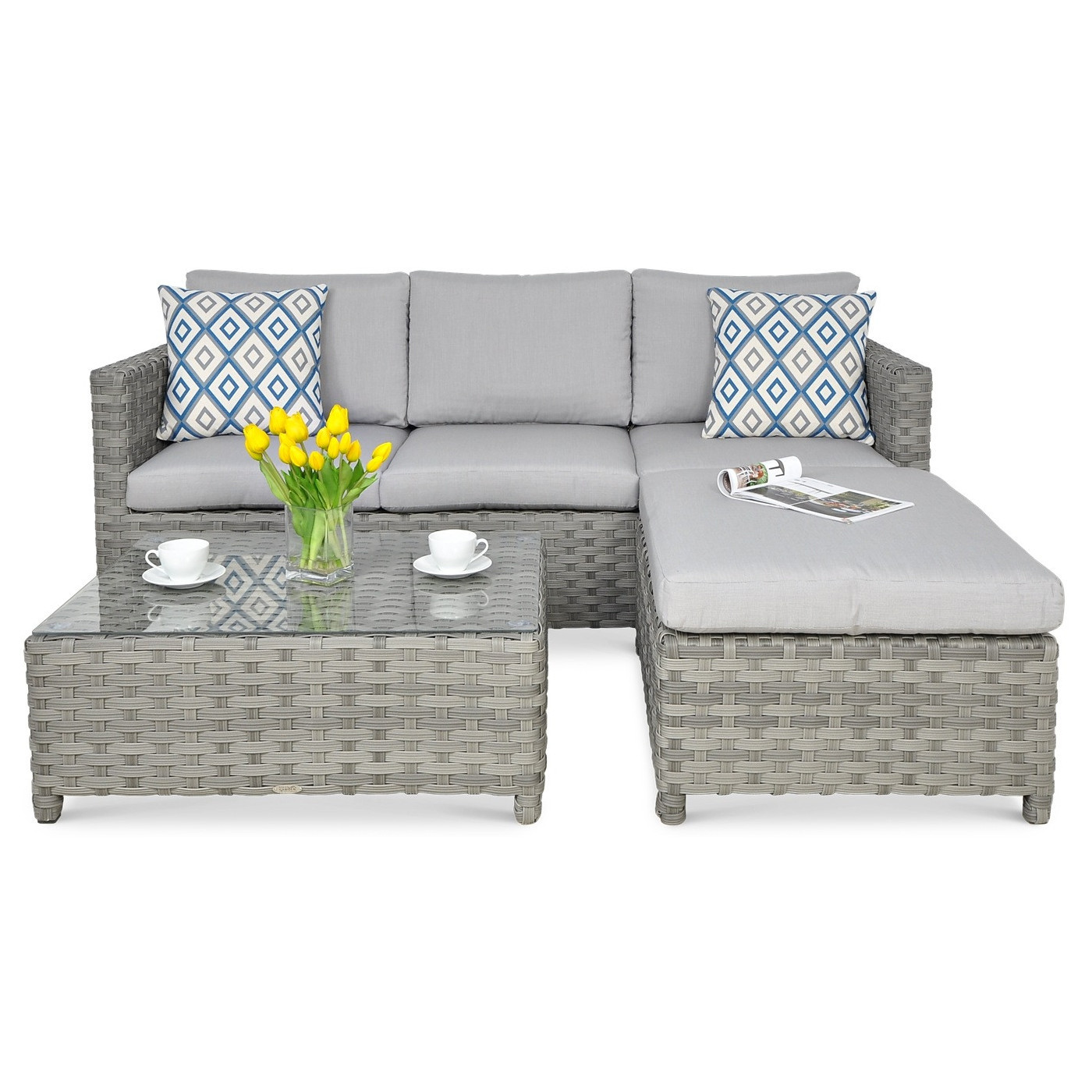 Narożnik technorattanowy Marco Caffe Modern Grey