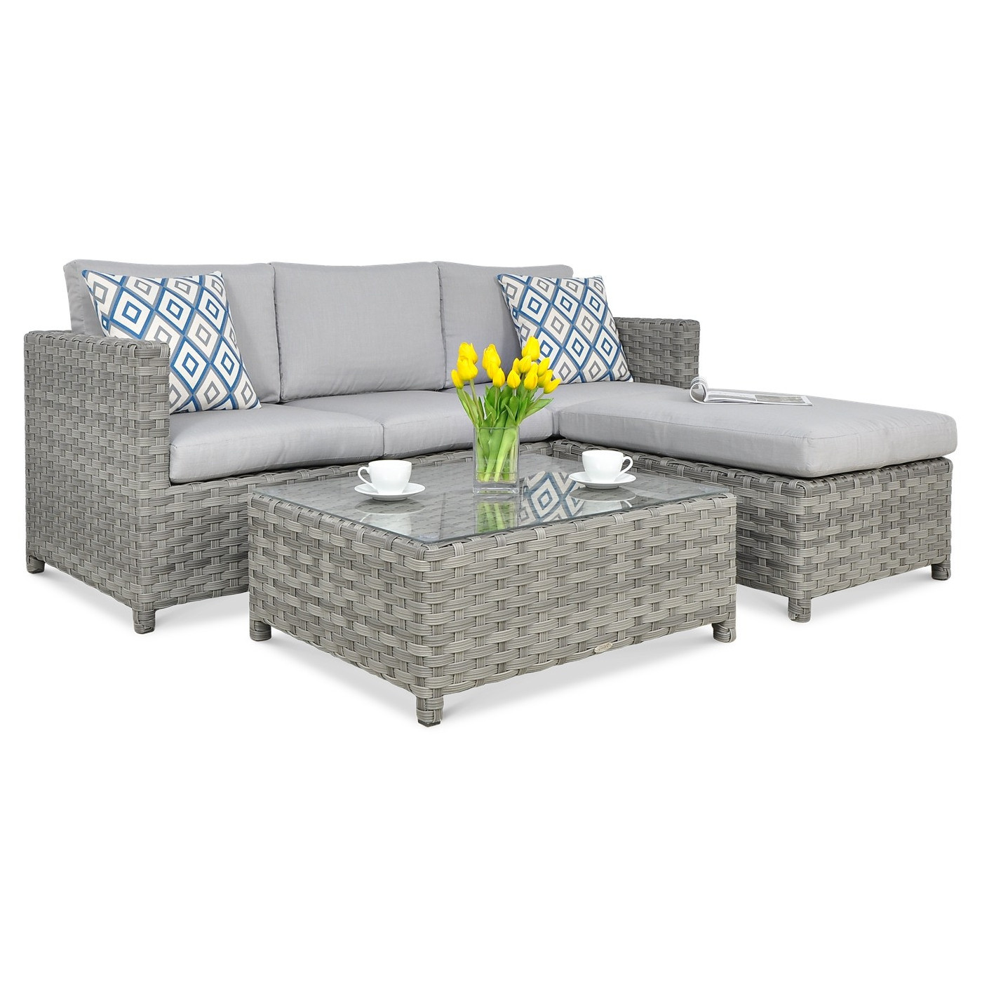 MARCO CAFFE MODERN GREY CORNER SOFA
