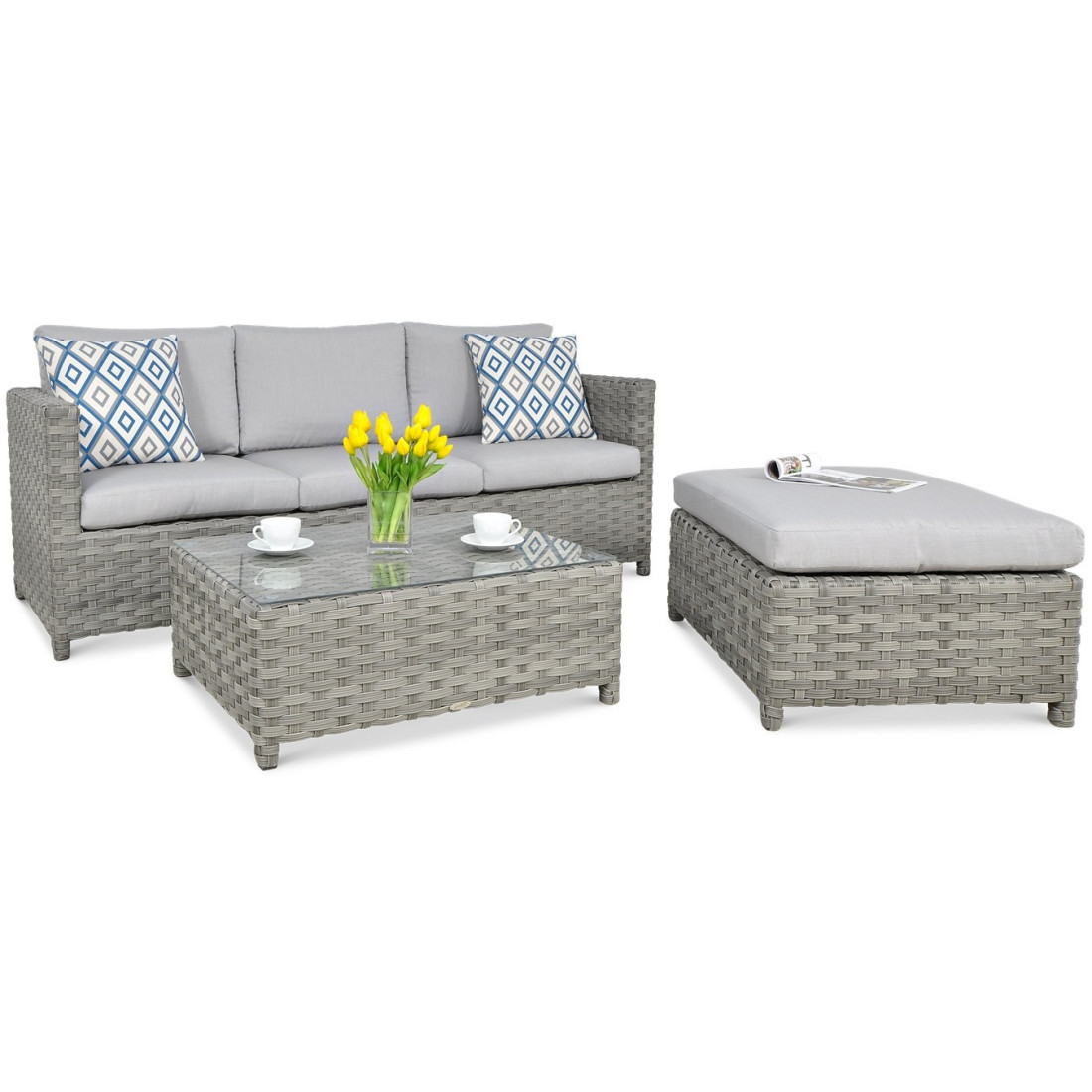 Narożnik technorattanowy Marco Caffe Modern Grey