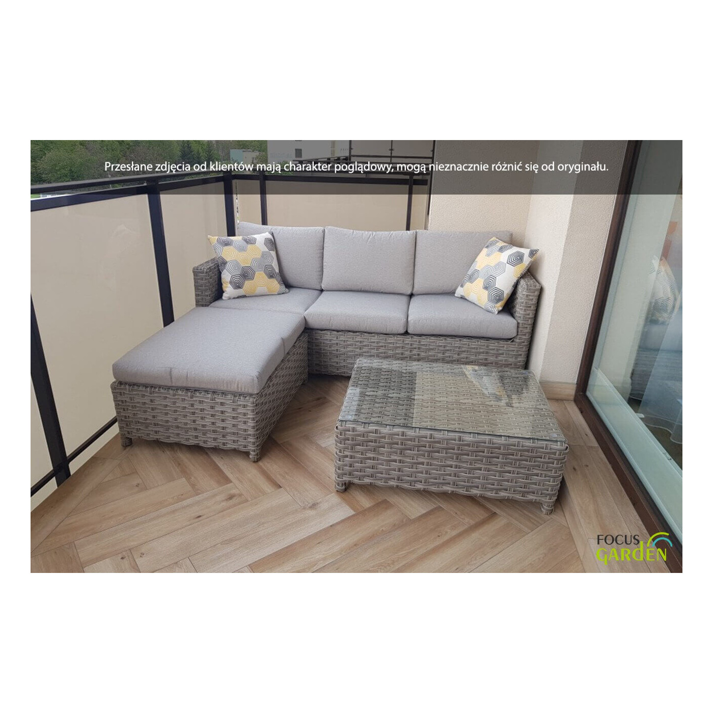 Narożnik technorattanowy Marco Caffe Modern Grey