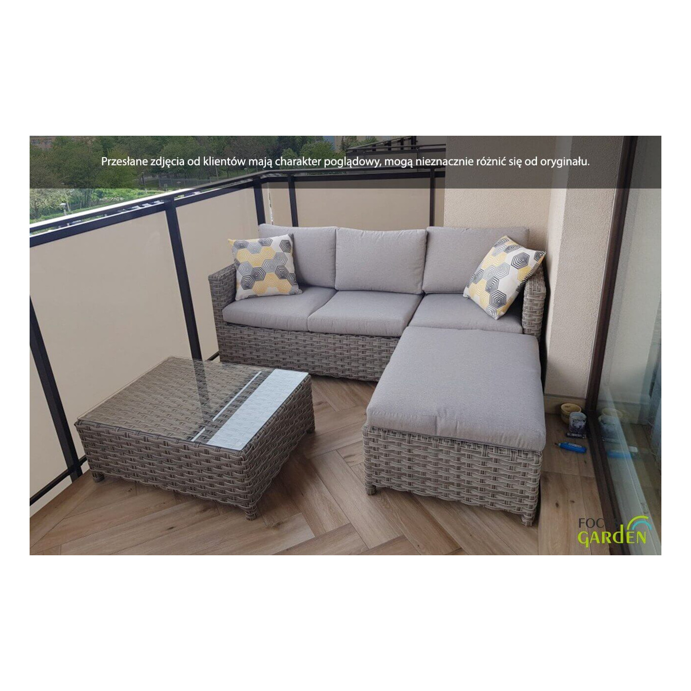 Narożnik technorattanowy Marco Caffe Modern Grey