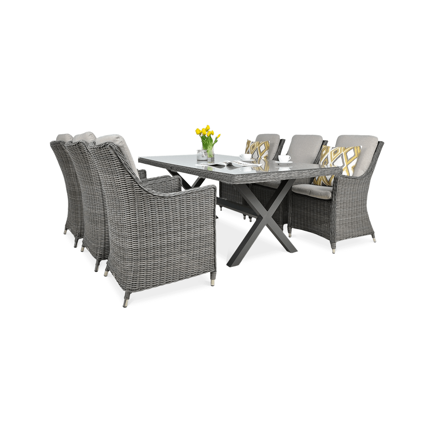 Zestaw mebli ogrodowych z technorattanu Napoli 6200 Dark Grey