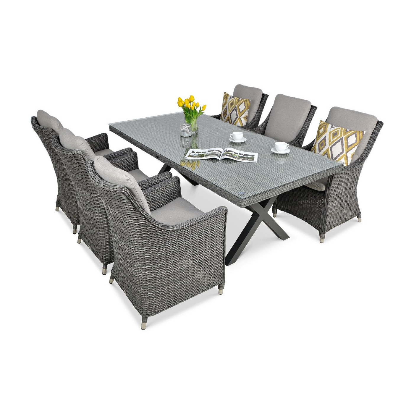 Zestaw mebli ogrodowych z technorattanu Napoli 6200 Dark Grey