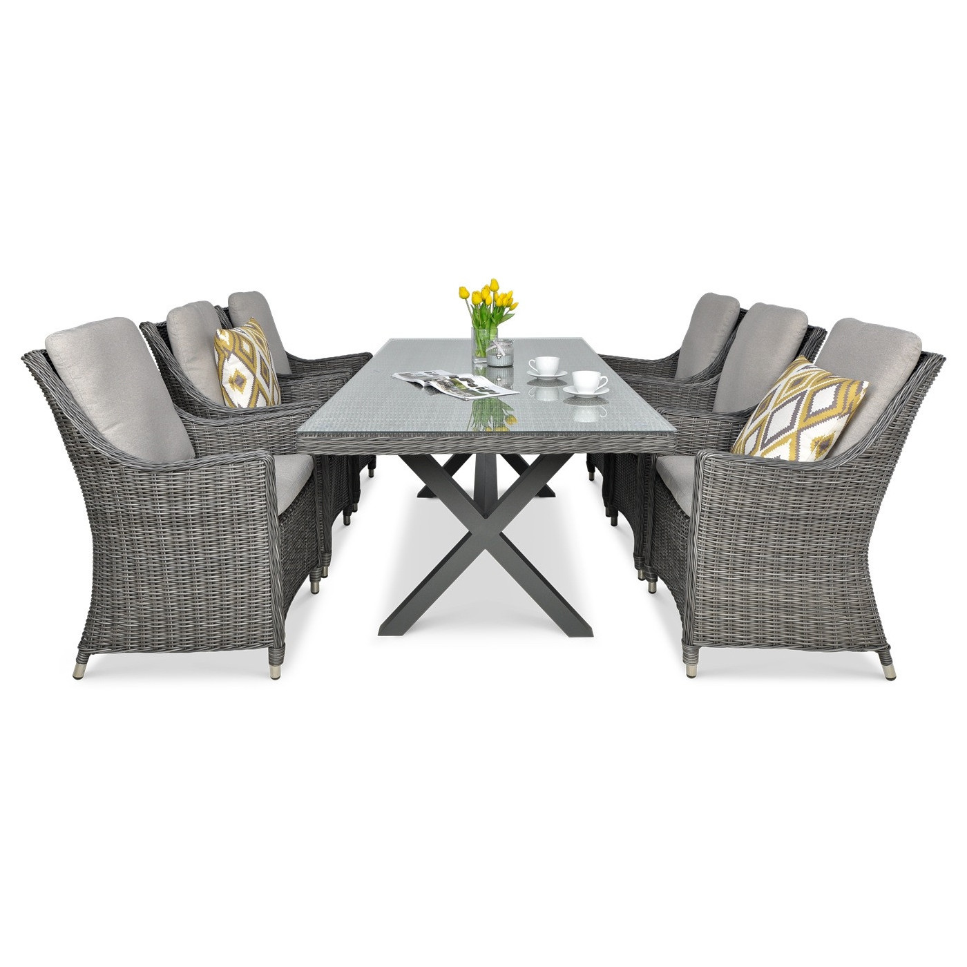 Zestaw mebli ogrodowych z technorattanu Napoli 6200 Dark Grey