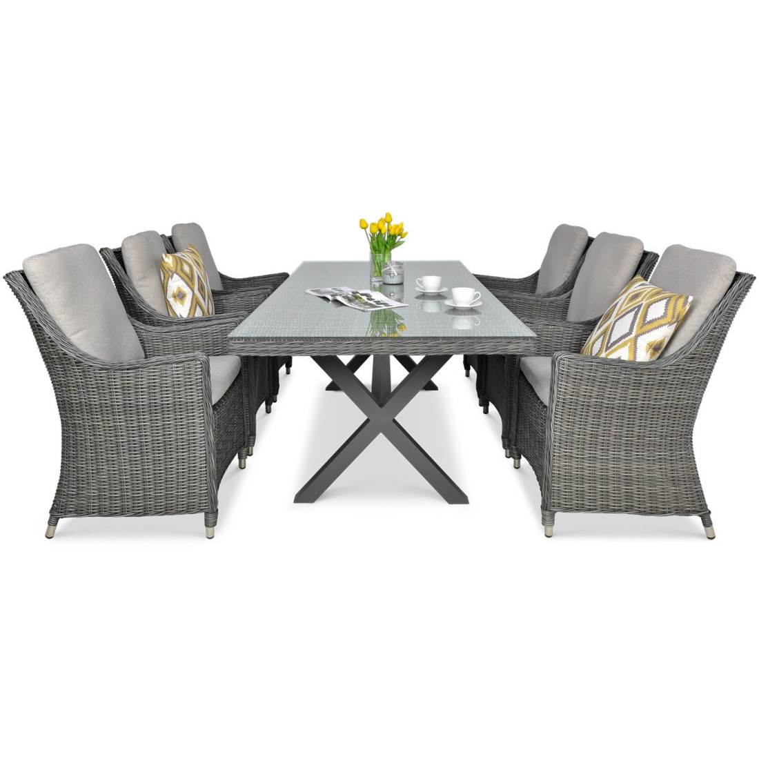 Zestaw mebli ogrodowych z technorattanu Napoli 6200 Dark Grey