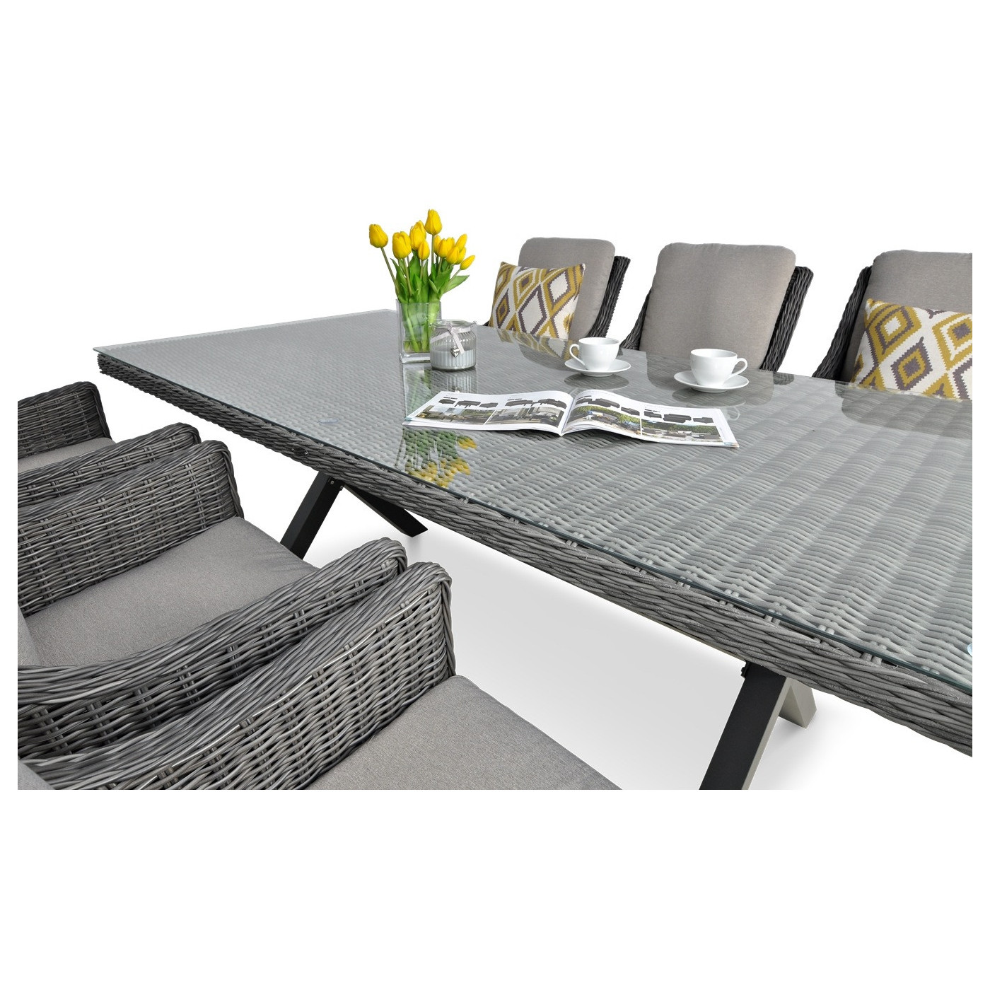 Zestaw mebli ogrodowych z technorattanu Napoli 6200 Dark Grey