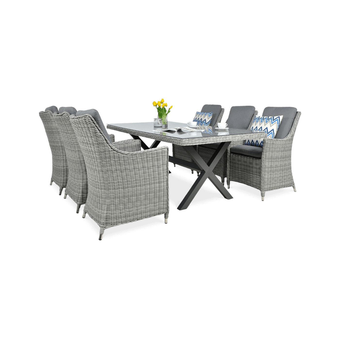 Zestaw mebli ogrodowych z technorattanu Napoli 6200 Stone Grey