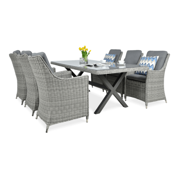 Zestaw mebli ogrodowych z technorattanu Napoli 6200 Stone Grey