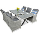 Zestaw mebli ogrodowych z technorattanu Napoli 6200 Stone Grey