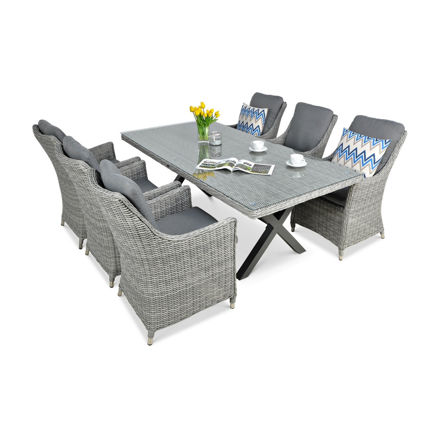 Zestaw mebli ogrodowych z technorattanu Napoli 6200 Stone Grey