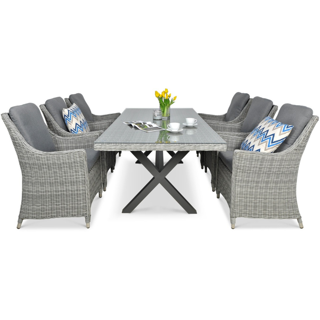 Zestaw mebli ogrodowych z technorattanu Napoli 6200 Stone Grey