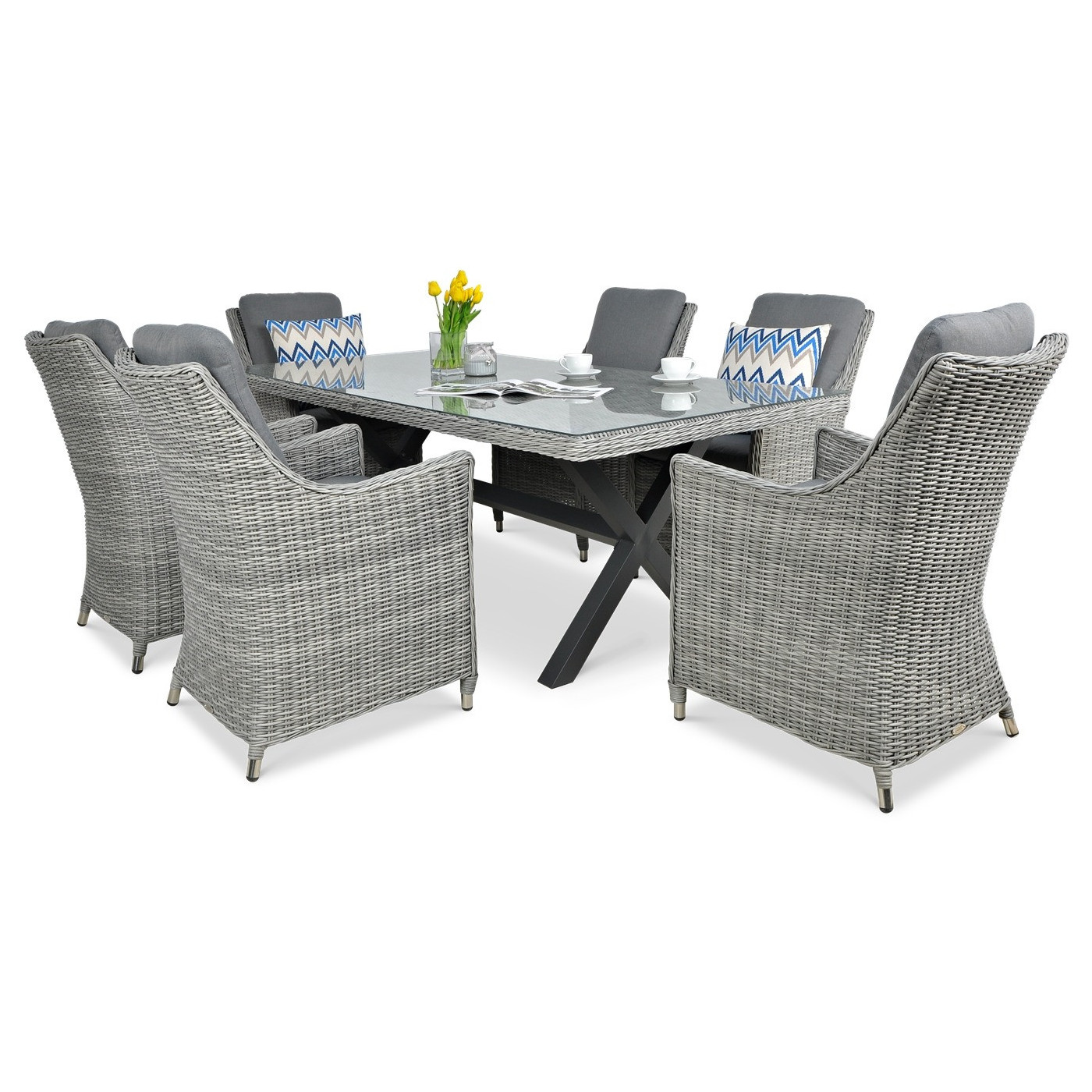 Zestaw mebli ogrodowych z technorattanu Napoli 6200 Stone Grey