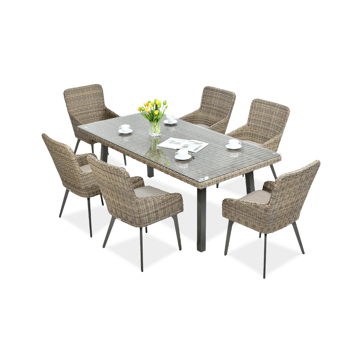 Zestaw jadalniany z technorattanu Milano 6200 Brown