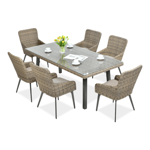 Zestaw jadalniany z technorattanu Milano 6200 Brown