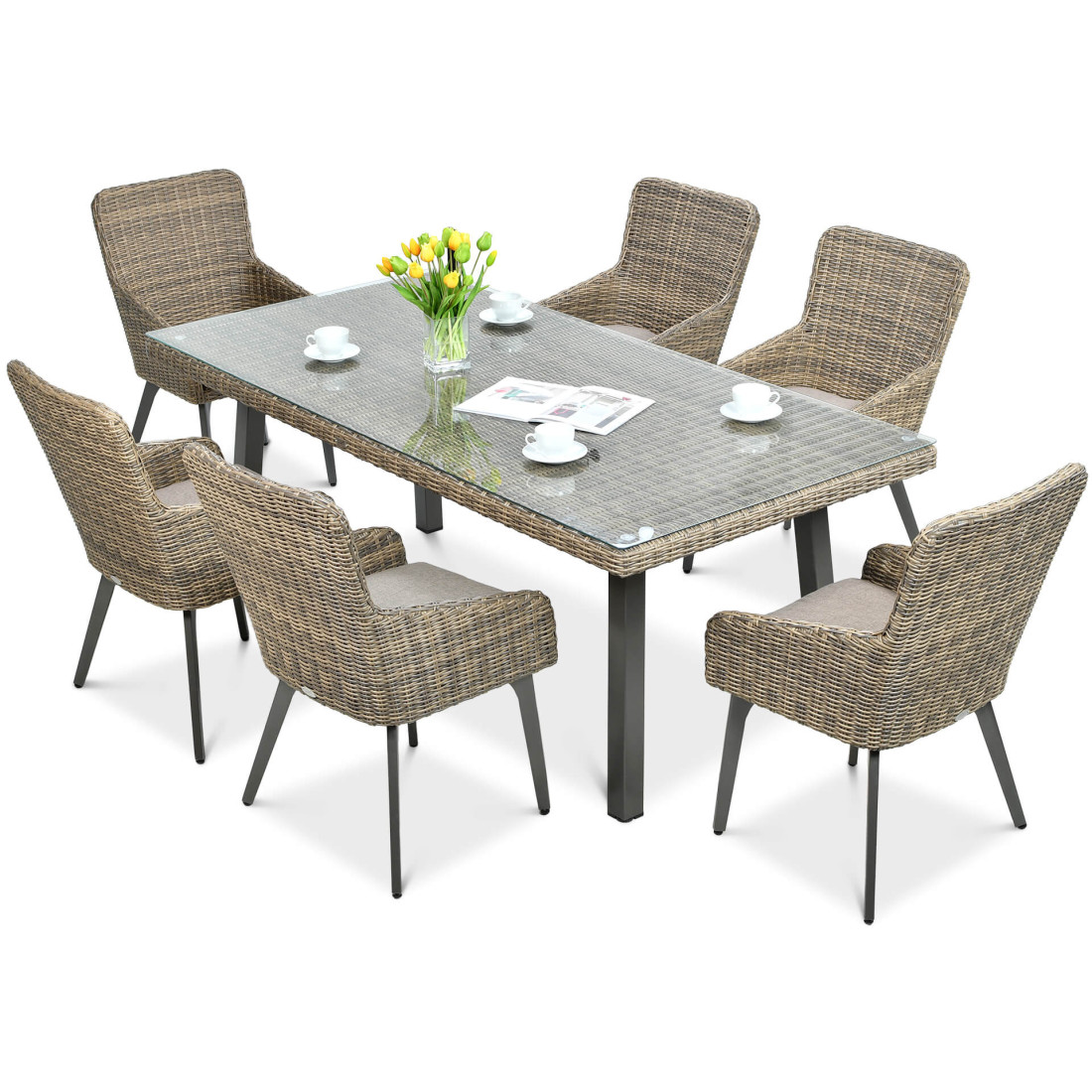 Zestaw jadalniany z technorattanu Milano 6200 Brown