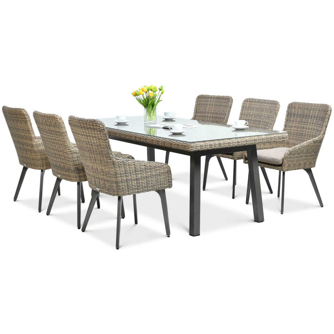 Zestaw jadalniany z technorattanu Milano 6200 Brown