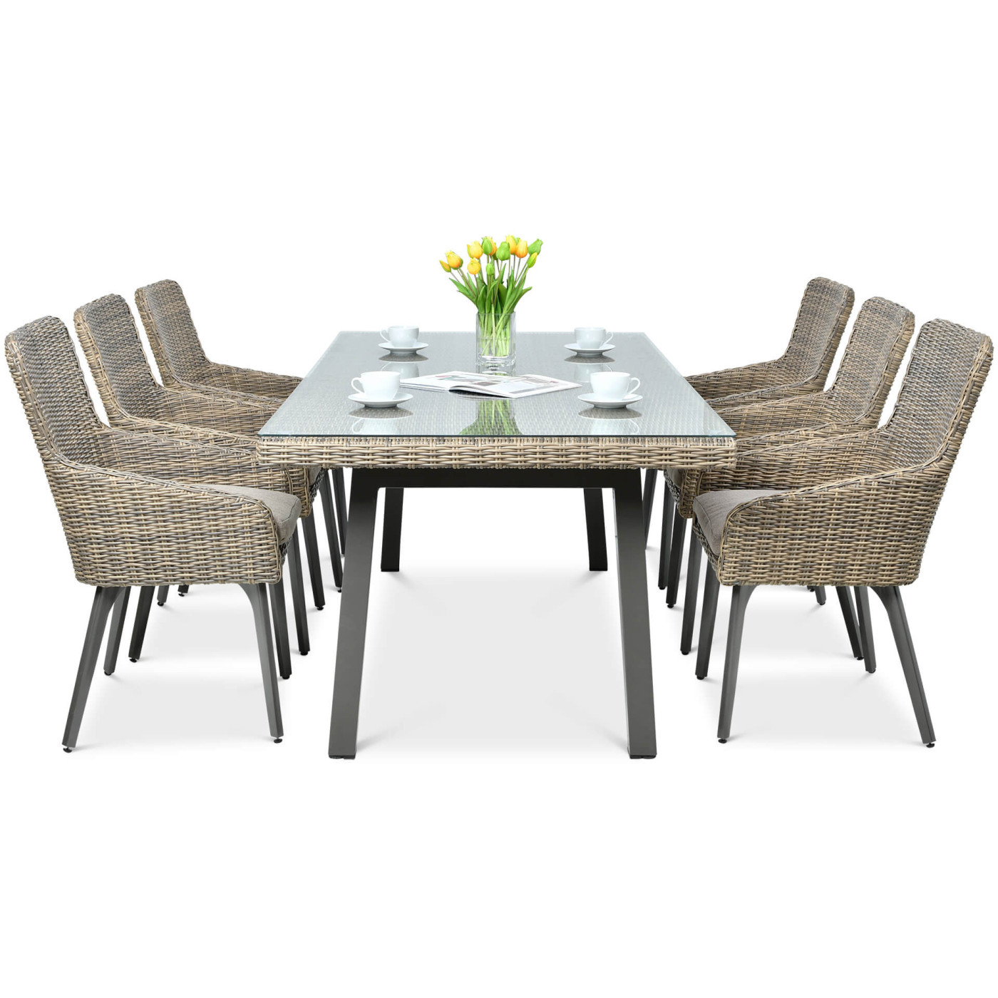 Zestaw jadalniany z technorattanu Milano 6200 Brown