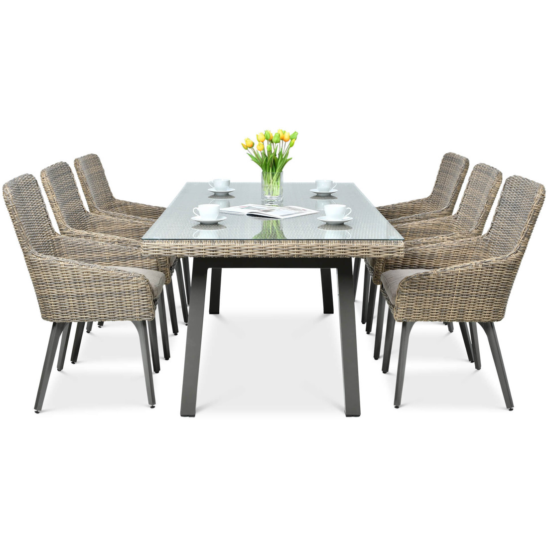 Zestaw jadalniany z technorattanu Milano 6200 Brown