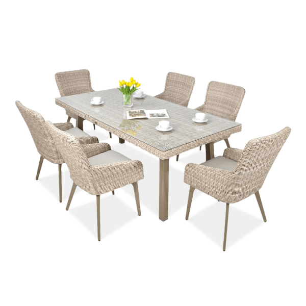 Zestaw mebli ogrodowych z technorattanu Milano 6200 - Beż Jasny