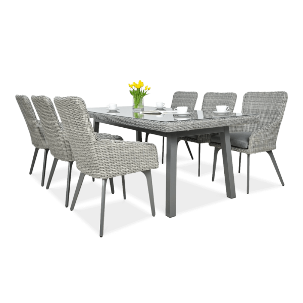 Zestaw mebli ogrodowych z technorattanu Milano 6200 Stone Grey