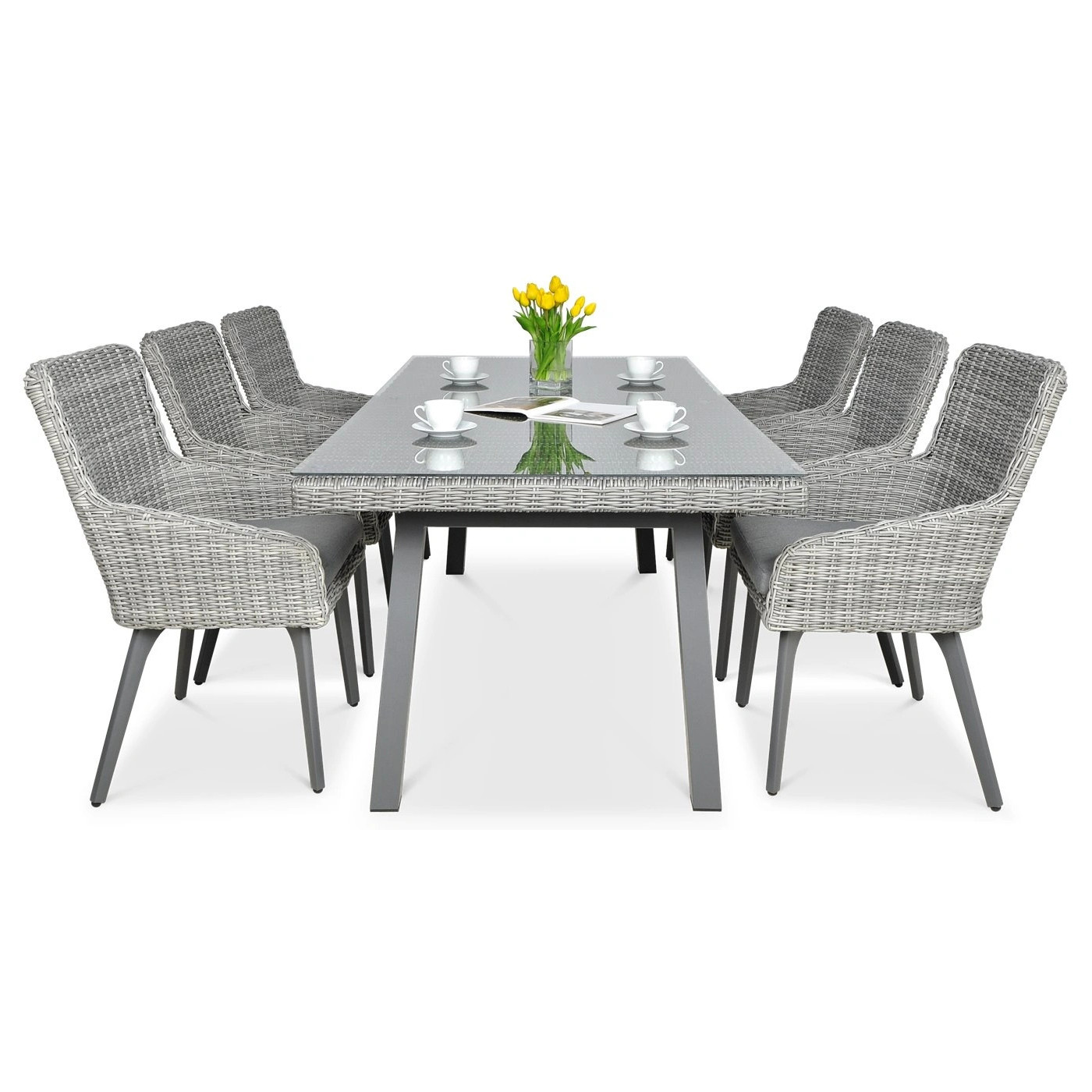 Zestaw mebli ogrodowych z technorattanu Milano 6200 Stone Grey