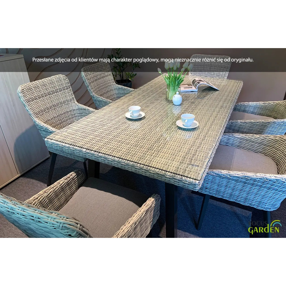 Zestaw mebli ogrodowych z technorattanu Milano 6200 Stone Grey