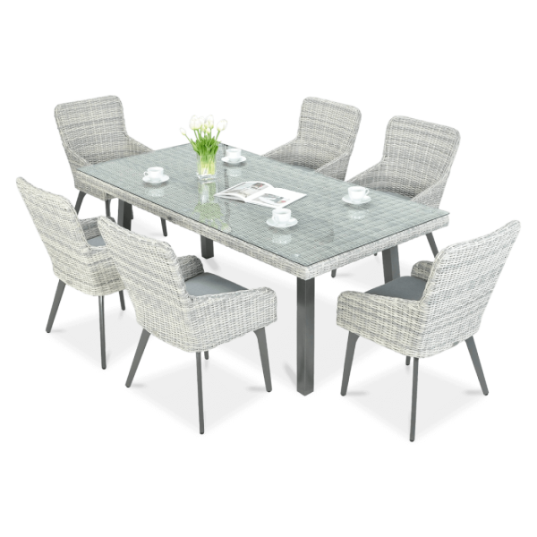 Zestaw ogrodowy technorattanowy MILANO 6200 White Grey
