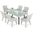 Zestaw ogrodowy technorattanowy MILANO 6200 White Grey