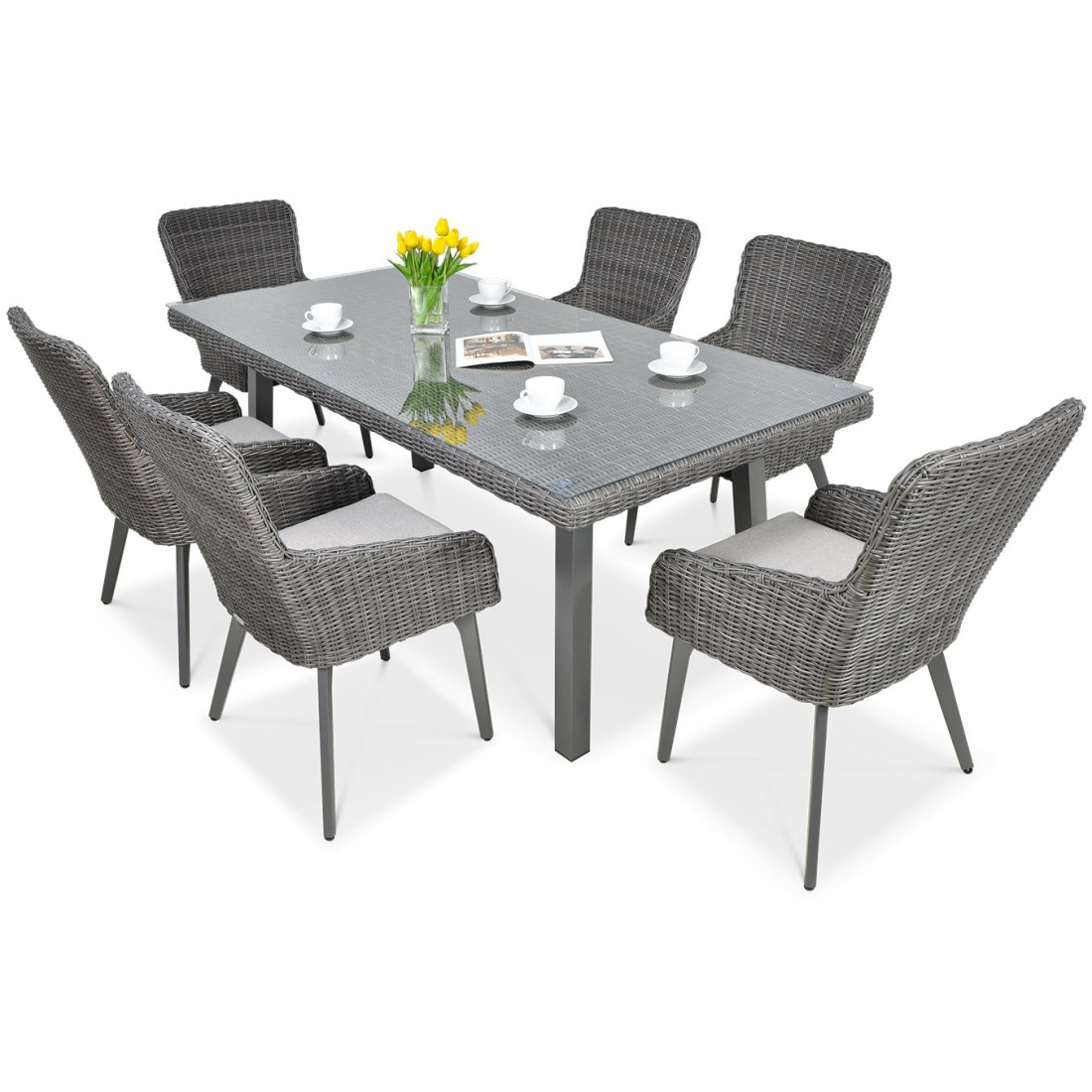 Zestaw mebli technorattanowych Milano 6200 Dark Grey