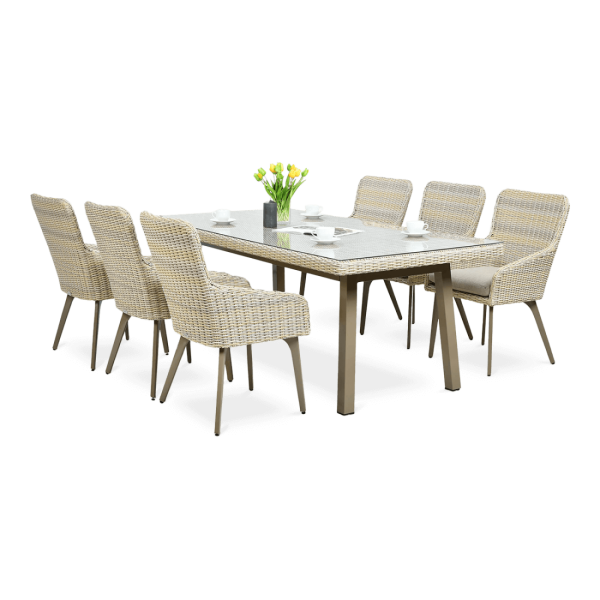 Zestaw z technorattanu MILANO - beżowy - FocusGarden