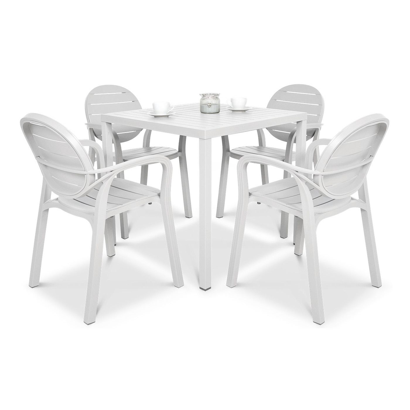 Zestaw mebli ogrodowych Nardi Palma Cube 80/41 biały