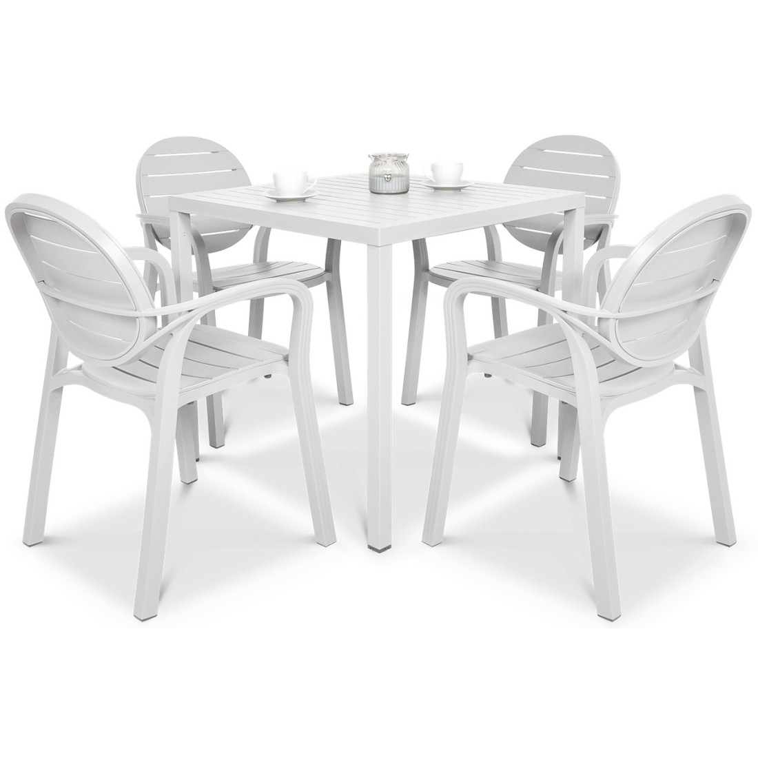 Zestaw mebli ogrodowych Nardi Palma Cube 80/41 biały