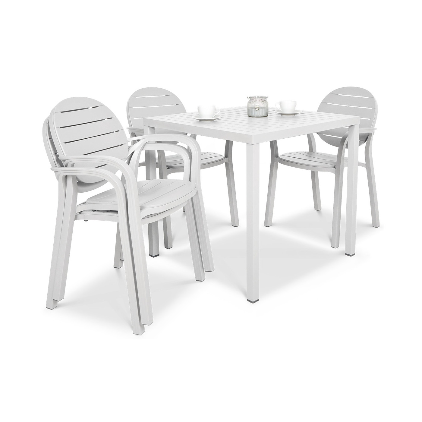 Zestaw mebli ogrodowych Nardi Palma Cube 80/41 biały