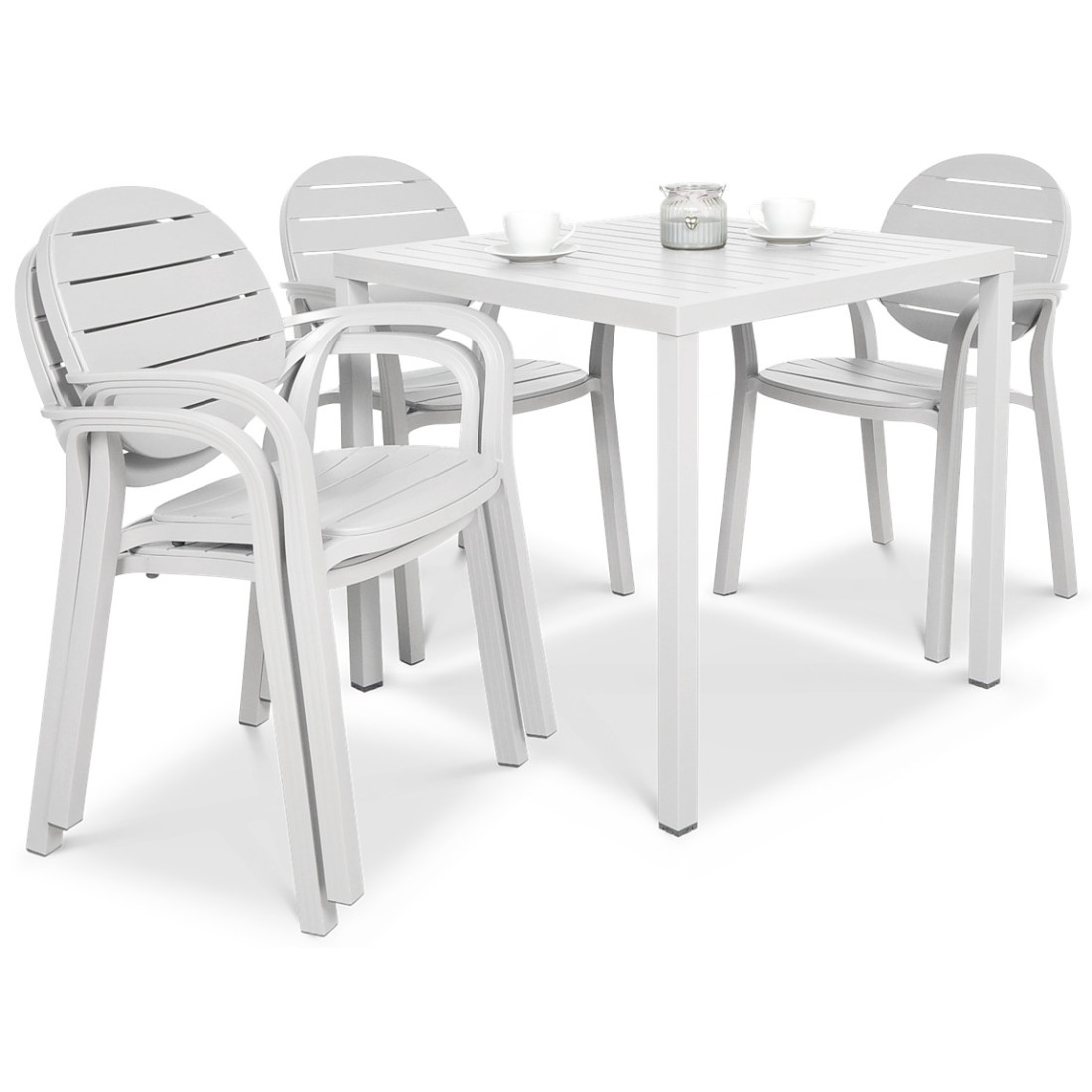 Zestaw mebli ogrodowych Nardi Palma Cube 80/41 biały