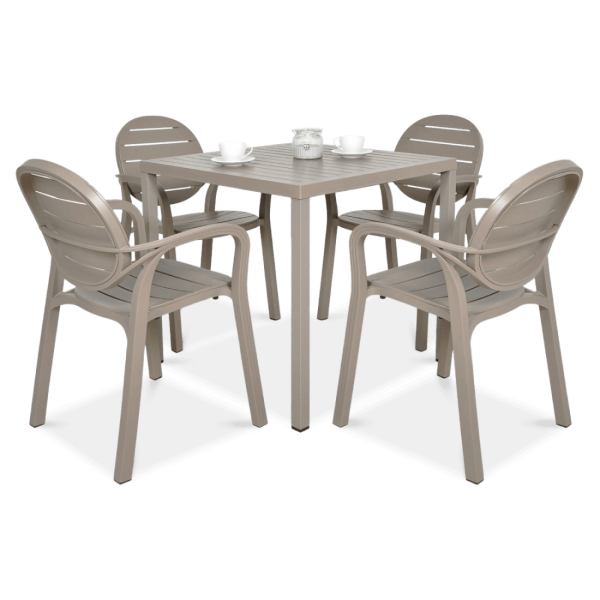Nardi Palmacube 80x41 table set in tortora colour