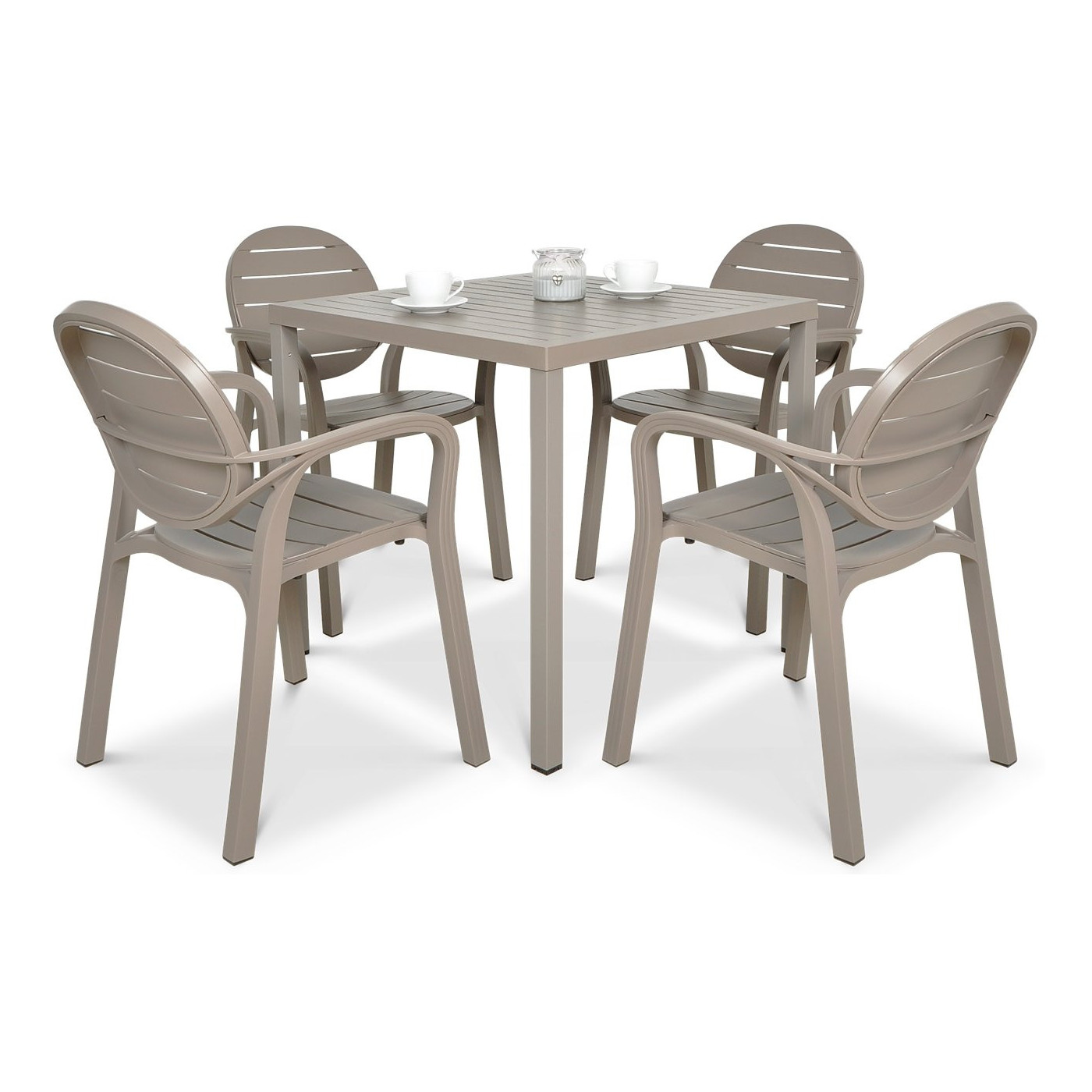 Zestaw stołowy Nardi Palmacube 80x41 w kolorze tortora