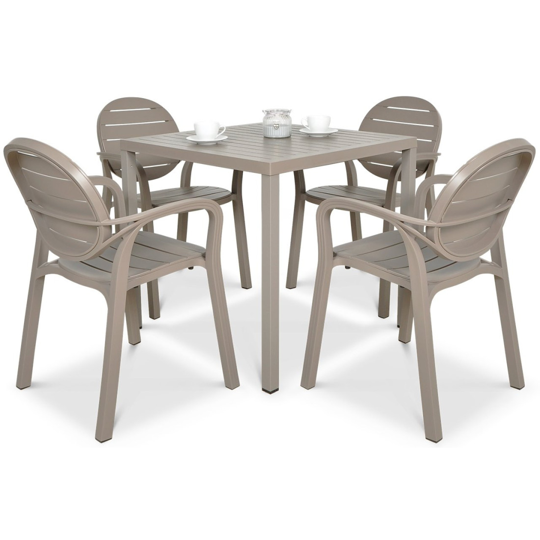 Zestaw stołowy Nardi Palmacube 80x41 w kolorze tortora