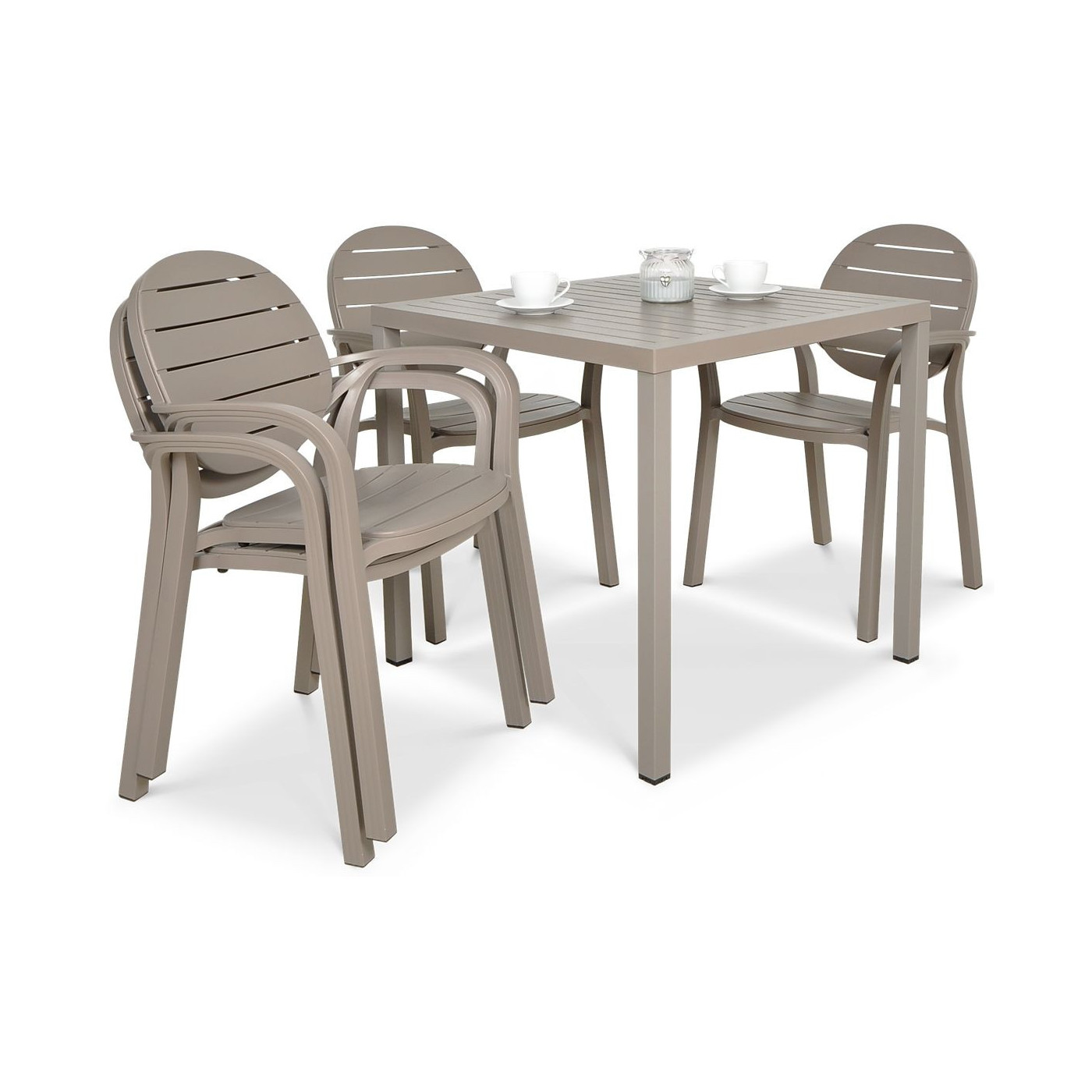 Zestaw stołowy Nardi Palmacube 80x41 w kolorze tortora