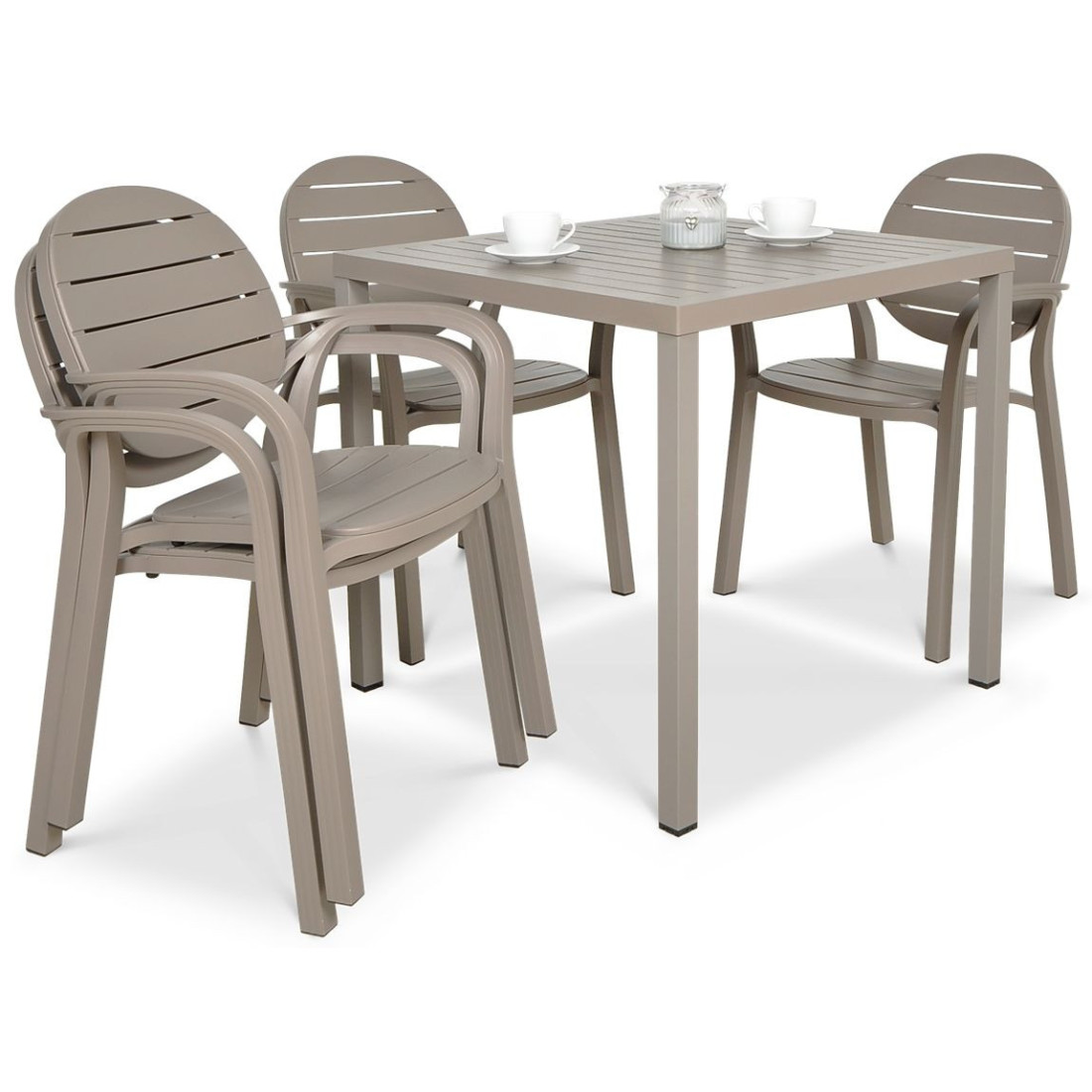 Zestaw stołowy Nardi Palmacube 80x41 w kolorze tortora