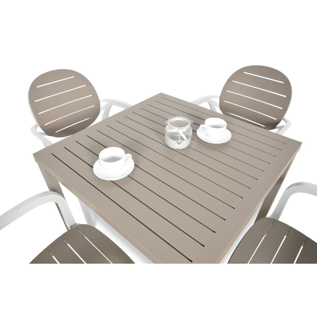 PALMA/CUBE 80 4+1 ZESTAW BIANCO TORTORA/TORTORA