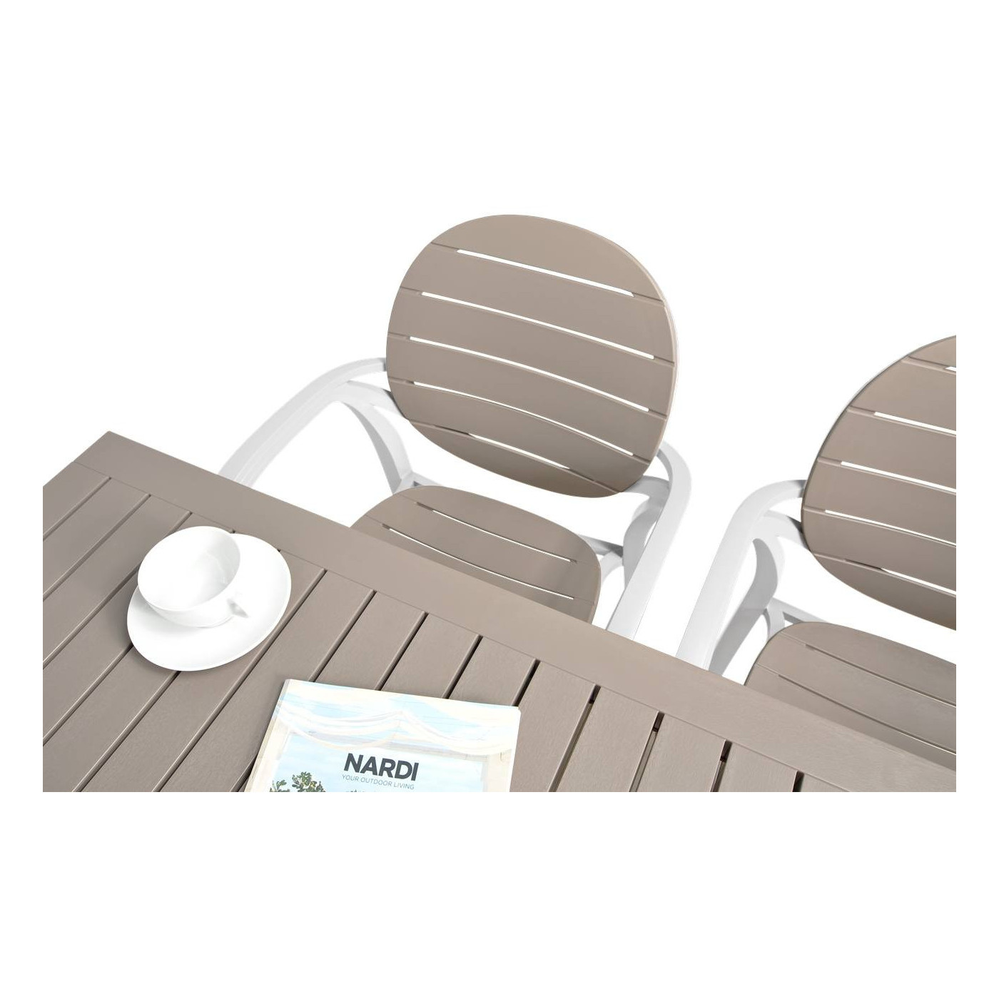 PALMA/CUBE 140 4+1 SET WHITE TORTORA/TORTORA