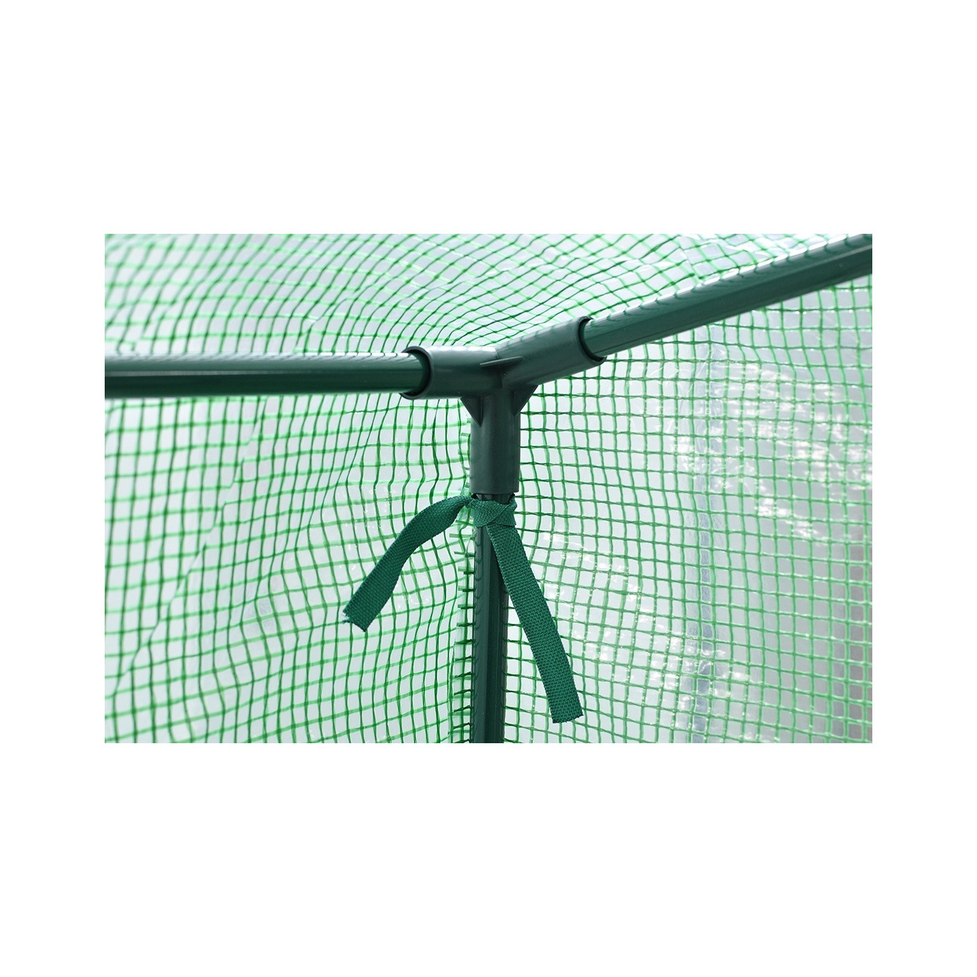 Zbliżenie na ekspres szklarni foliowej na pomidory 200x77 cm kolor zielony Cultivo 