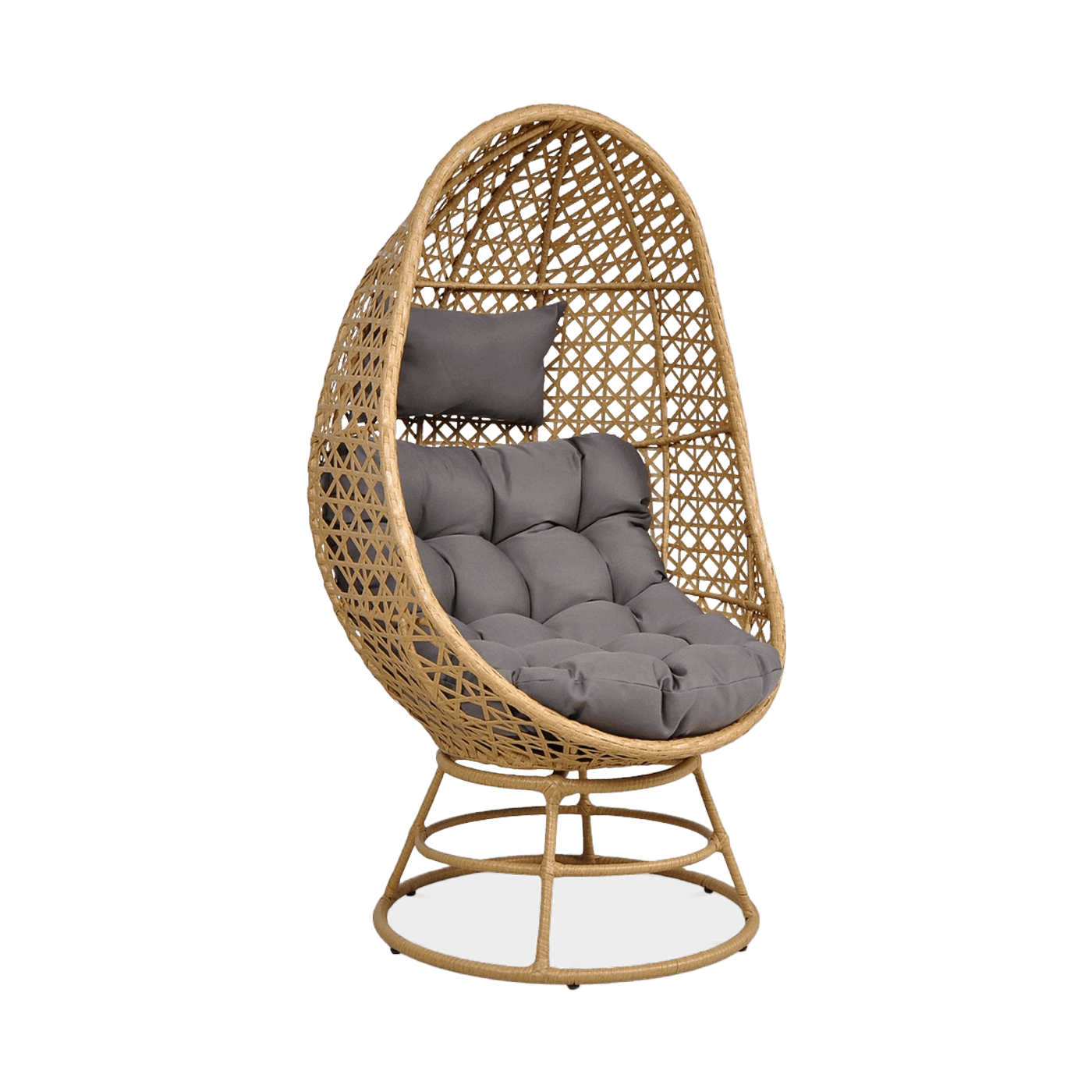 Fotel obrotowy z technorattanu HOLIDAY Beige