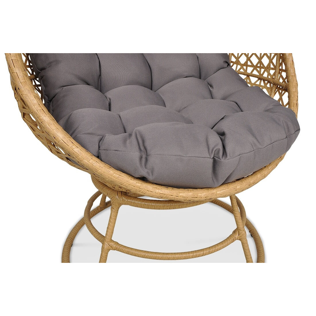 Widok na szare poduszki fotela obrotowego Holiday Beige