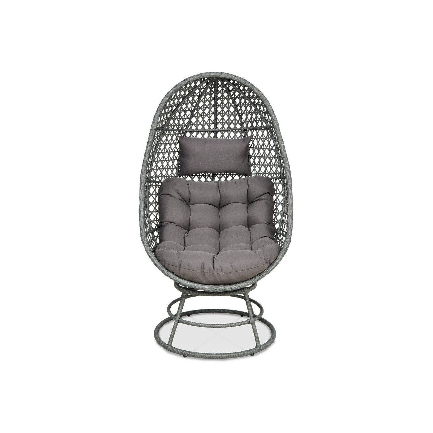 Przód wygodnego fotela w kolorze beżowym na taras lub na ogród