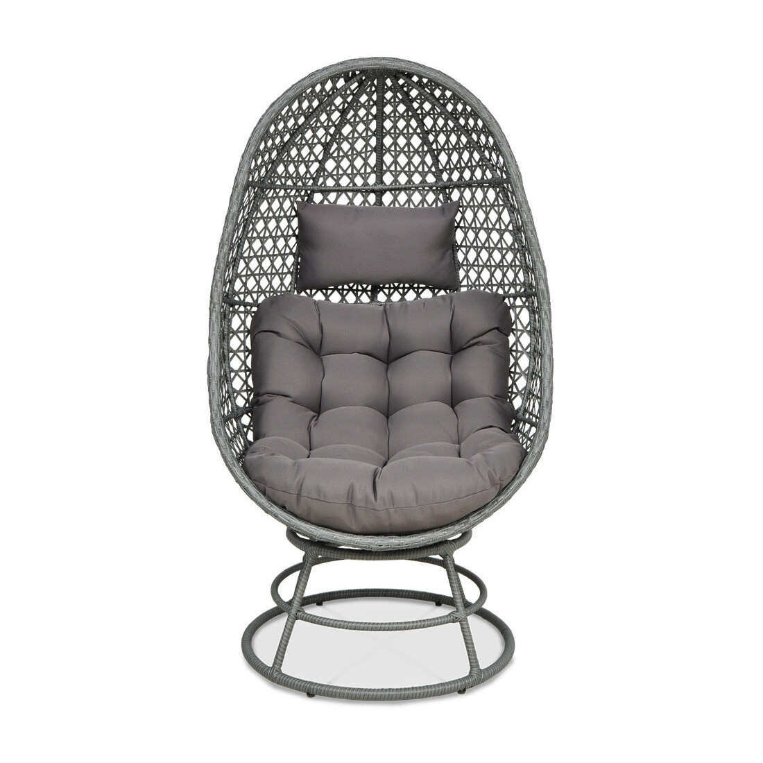 Przód wygodnego fotela w kolorze beżowym na taras lub na ogród