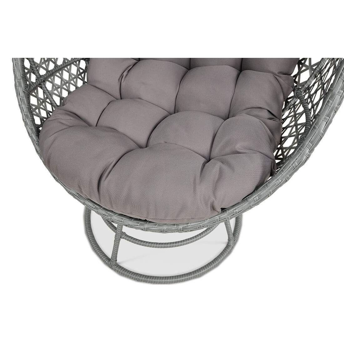 Widok na szare poduszki fotela obrotowego Holiday Grey